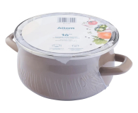Altom Garnek emaliowany 16 cm z pokrywą szklaną 1,3l taupe - 1580543 - zdjęcie 4